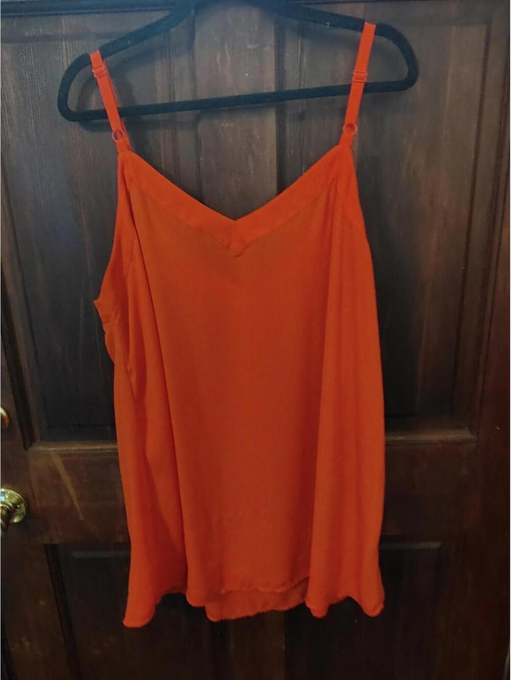 NWT Torrid Plus Size 2x Georgette Tunic Blouse Cami Orange
